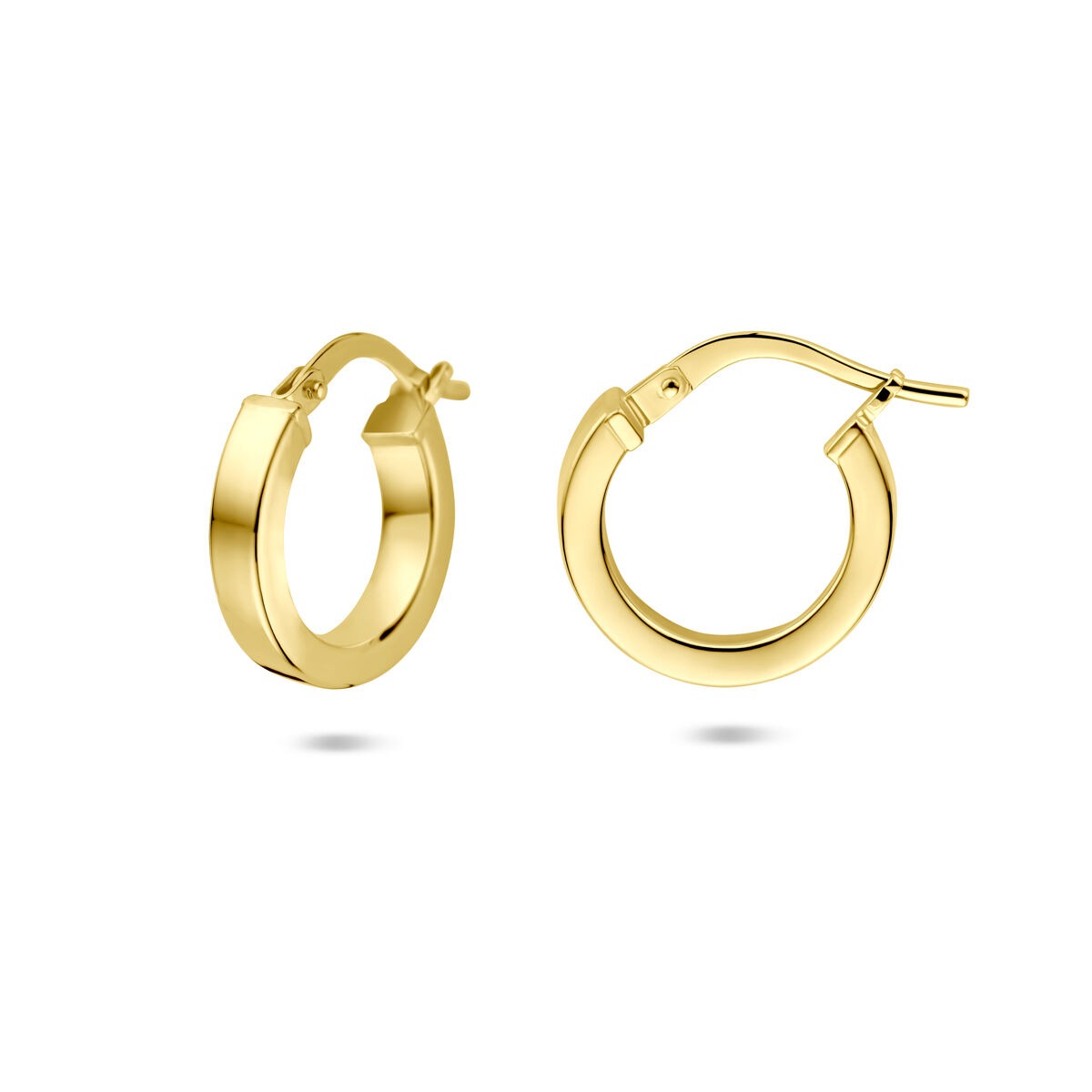 Créoles en or pour femme – 14k Silgold avec fermoir à charnière 3 mm
