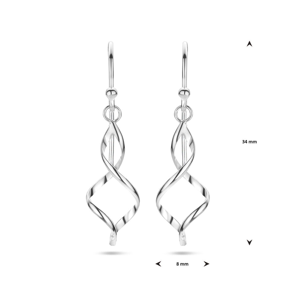 Boucles d'oreilles en argent – rhodiées 925