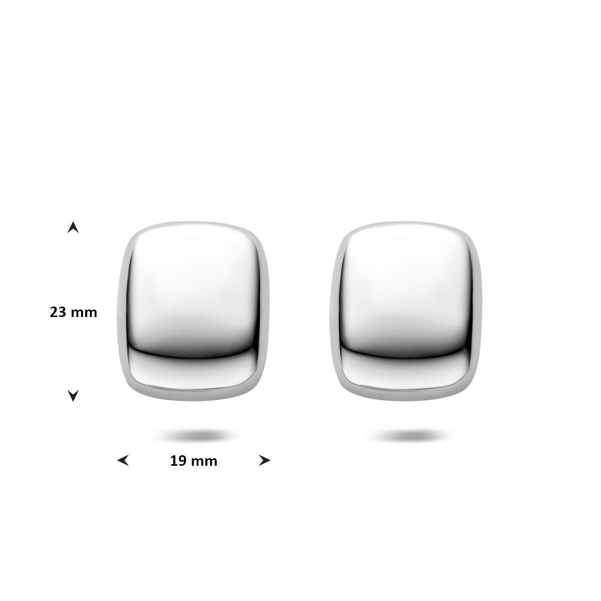 Puces d'oreilles en acier couleur argent – 23x19mm