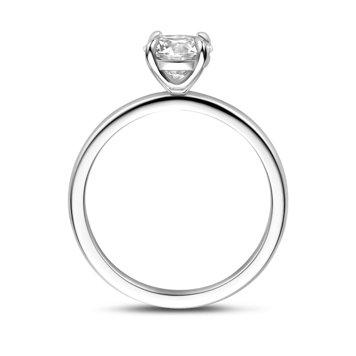 Bague solitaire en argent avec zircone – 6,5 mm