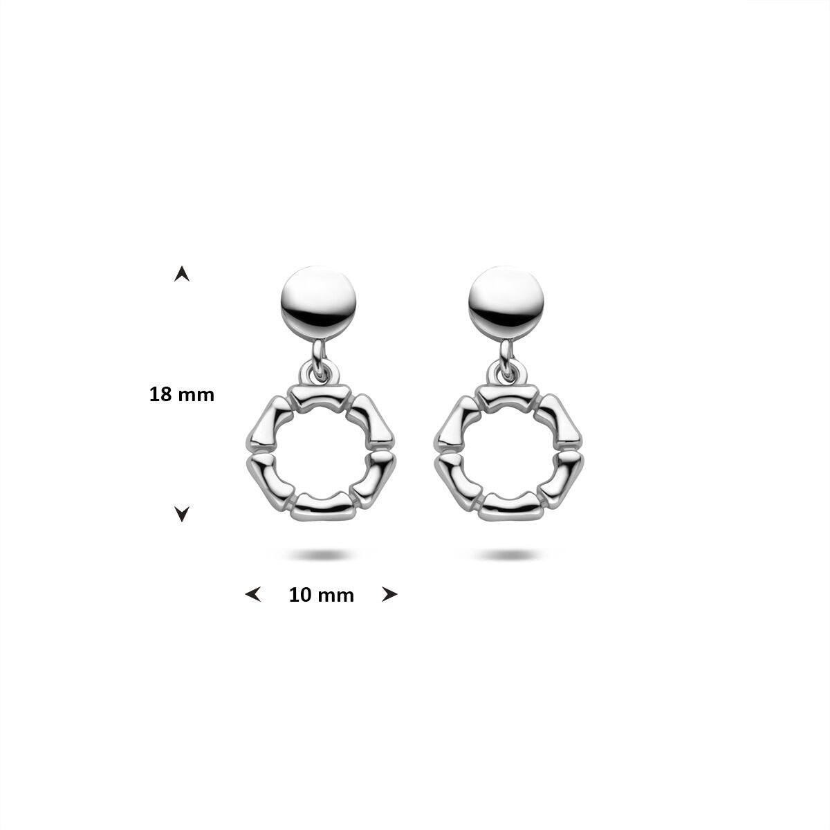 Boucles d'oreilles pour femme en argent rhodié 925 18 mm