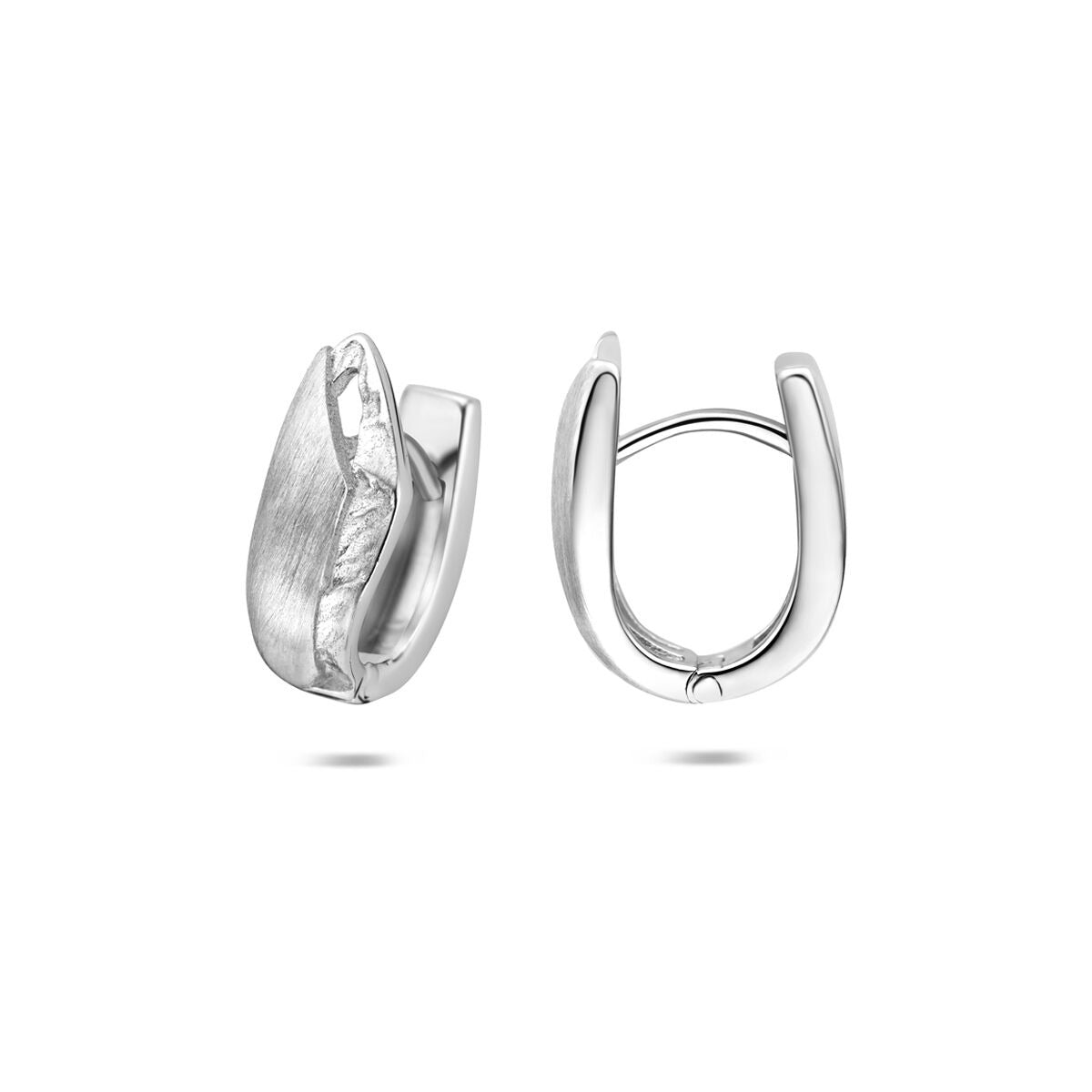 Créoles rhodiées en argent 925 poli/mat