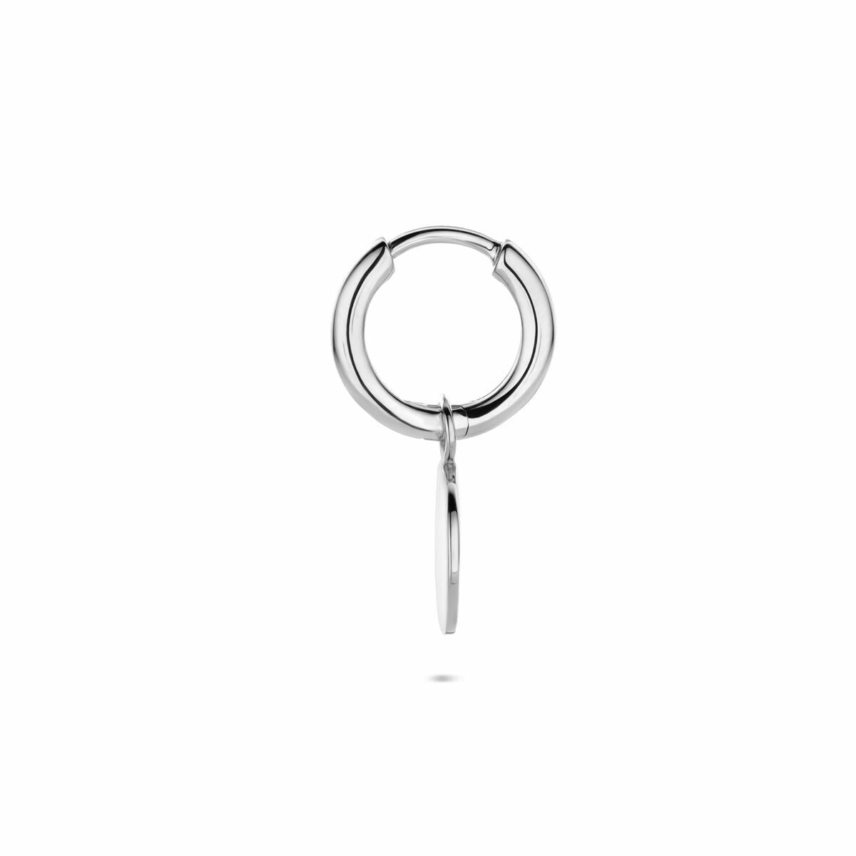 Créole en argent 925 rhodié – design rond, vendu à l'unité