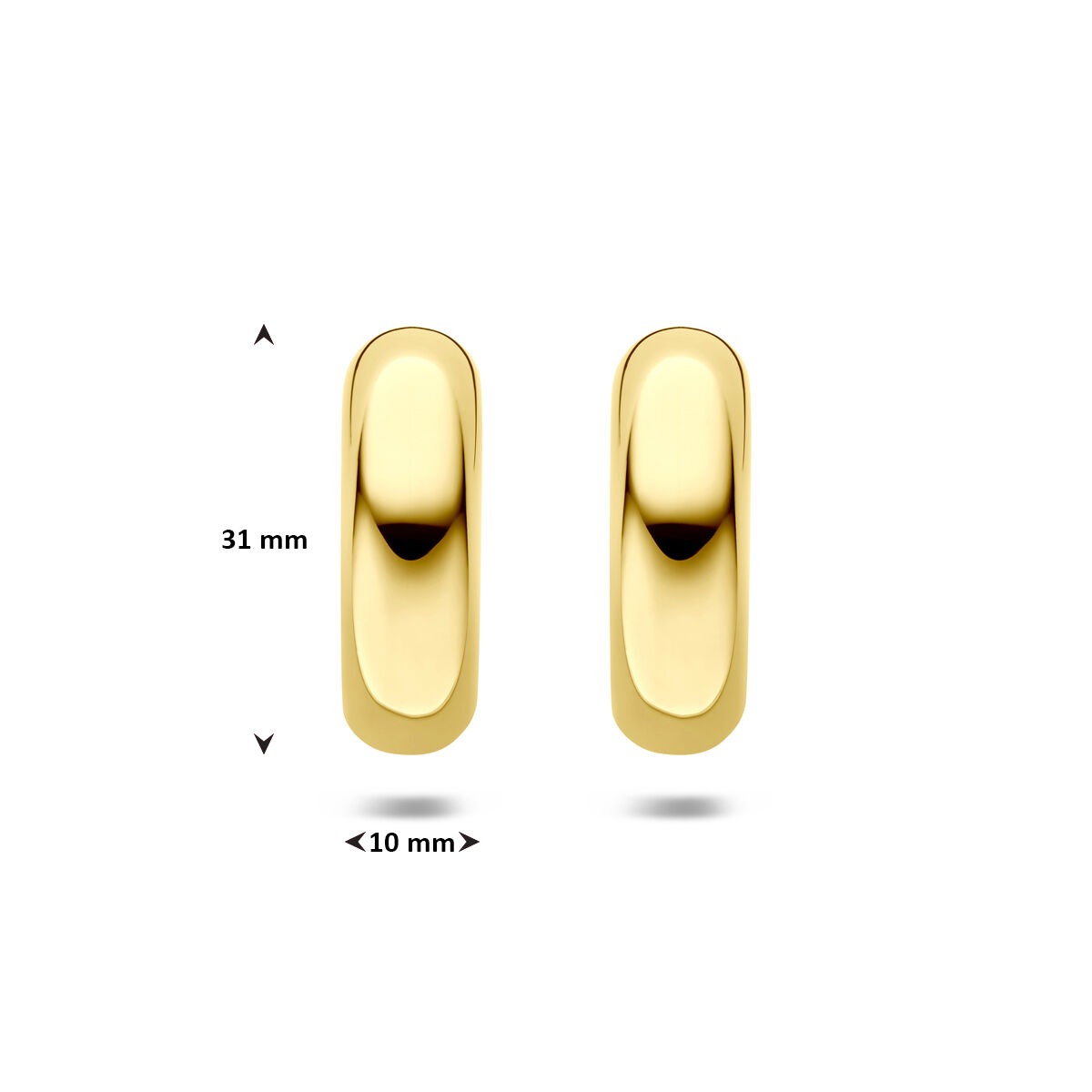 Créoles en acier PVD jaune – 31x10mm