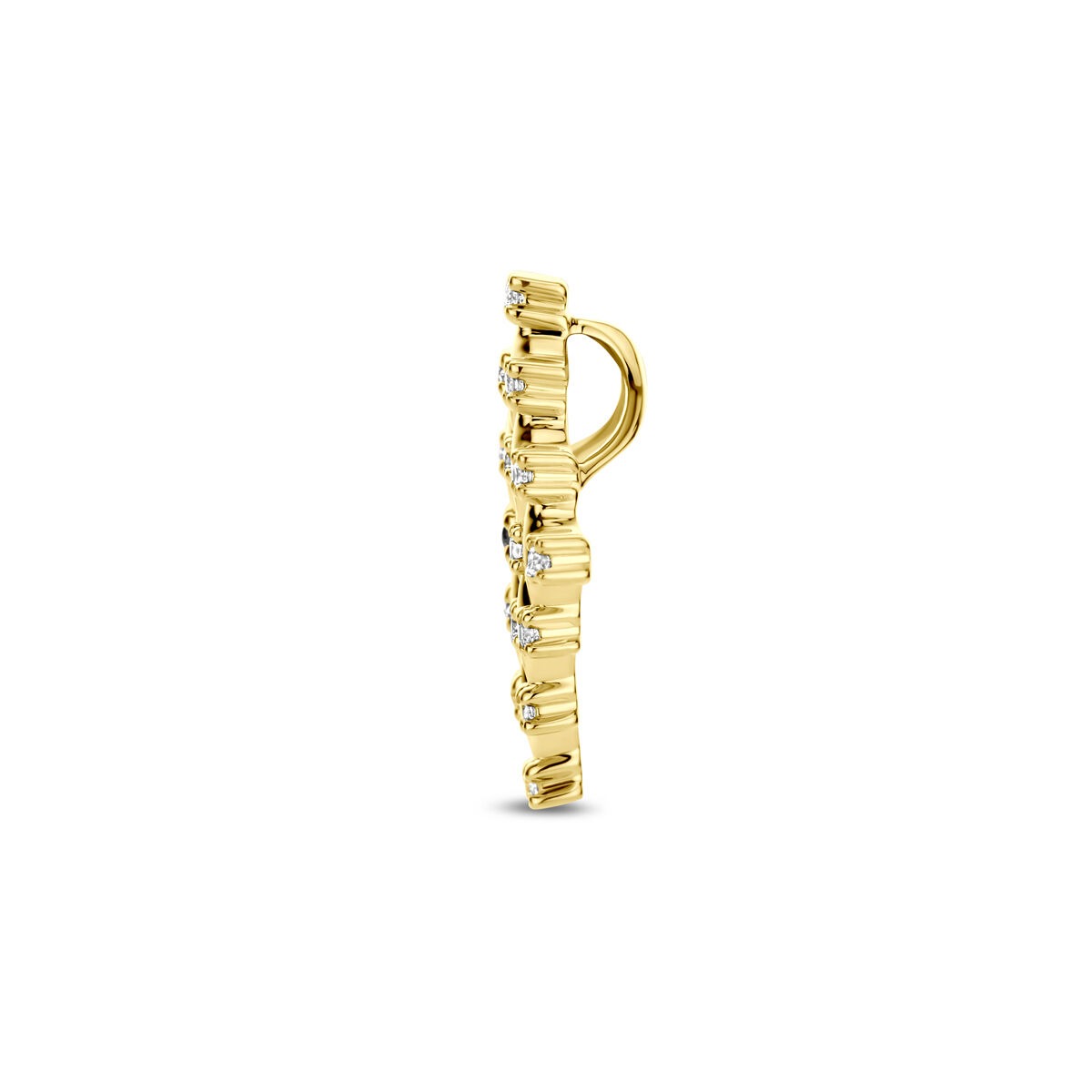Pendentif pour femme en or jaune 14k avec diamant - design en forme de losange