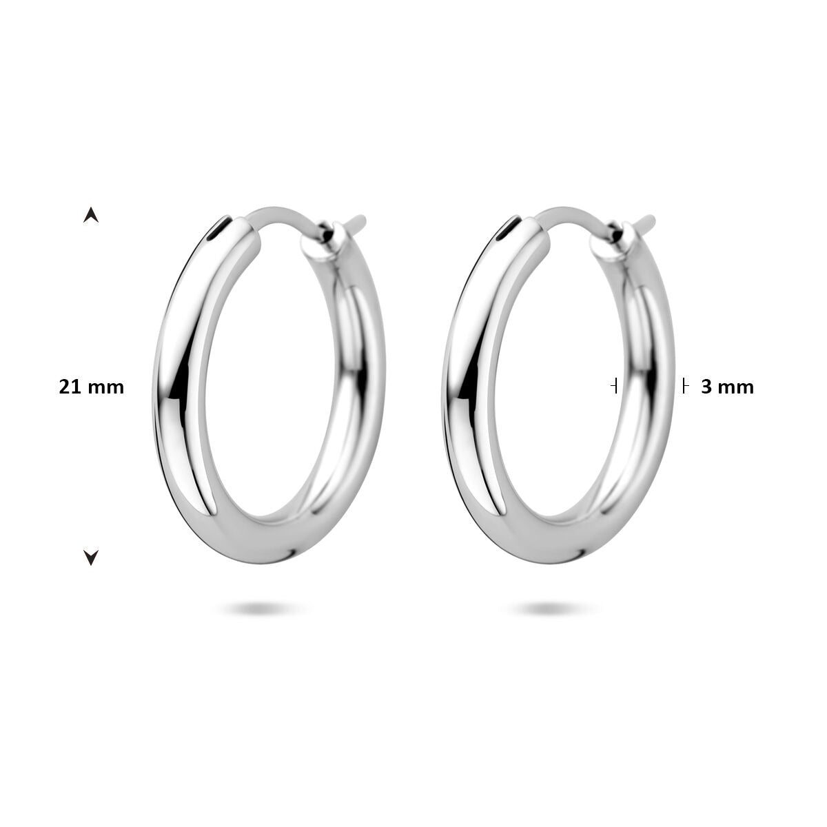 Créoles en argent 925 rhodiées – 11 mm