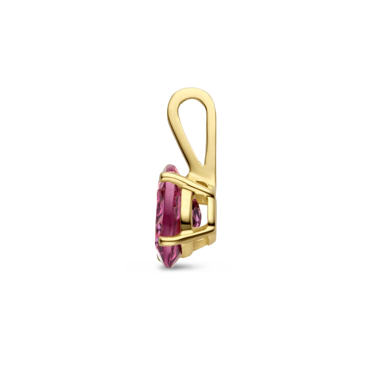 pendentif en or jaune 14k avec tourmaline rose – pierre de naissance
