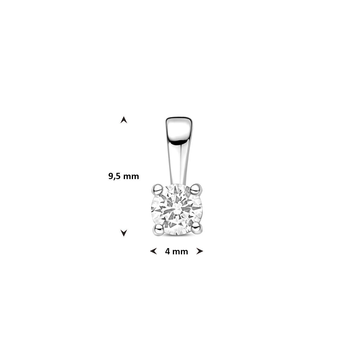Pendentif en argent avec zircone – Bijou rhodié pour femme
