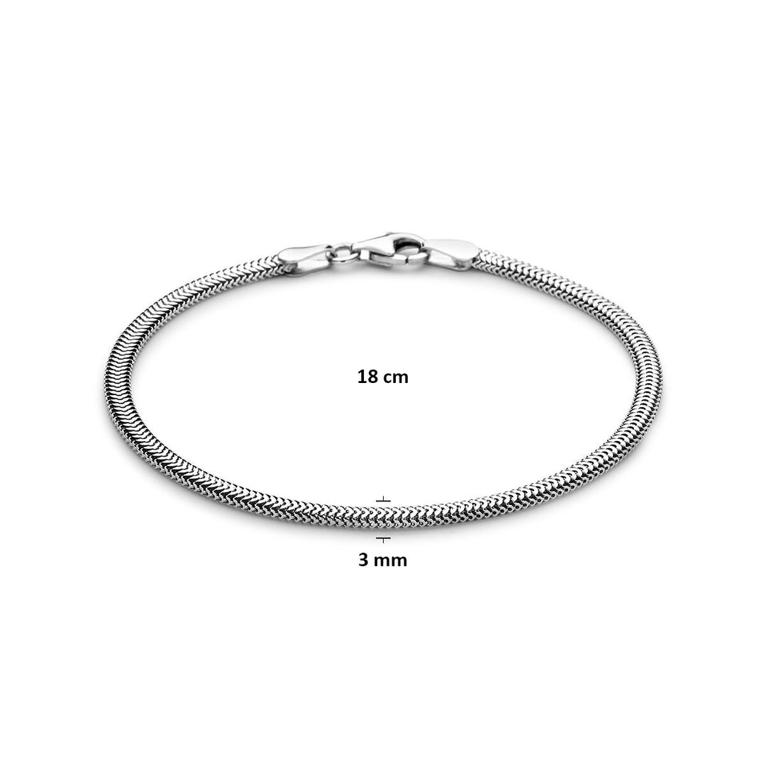 Gerhodineerde 925 zilveren slangenarmband