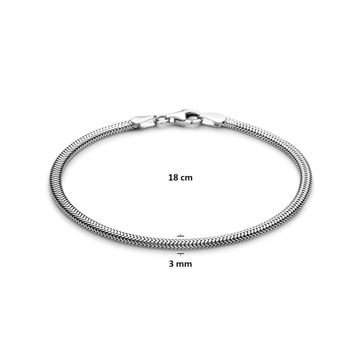 Gerhodineerde 925 zilveren slangenarmband