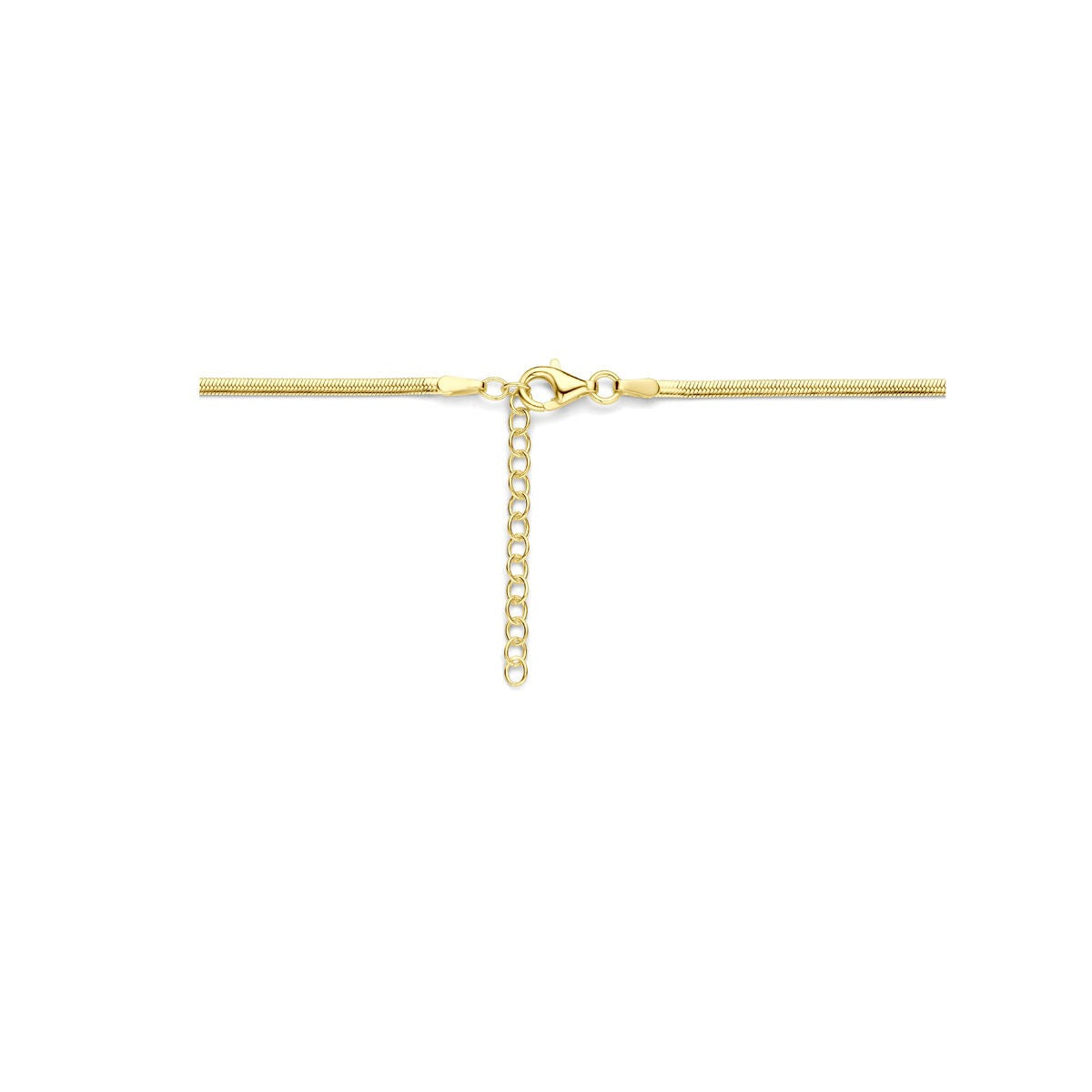 Collier gourmette plaqué or – argent 925 avec plaquage or jaune, 2 mm