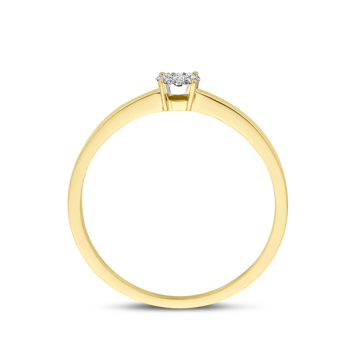 bague en or bicolore 14k avec diamant 0.06ct
