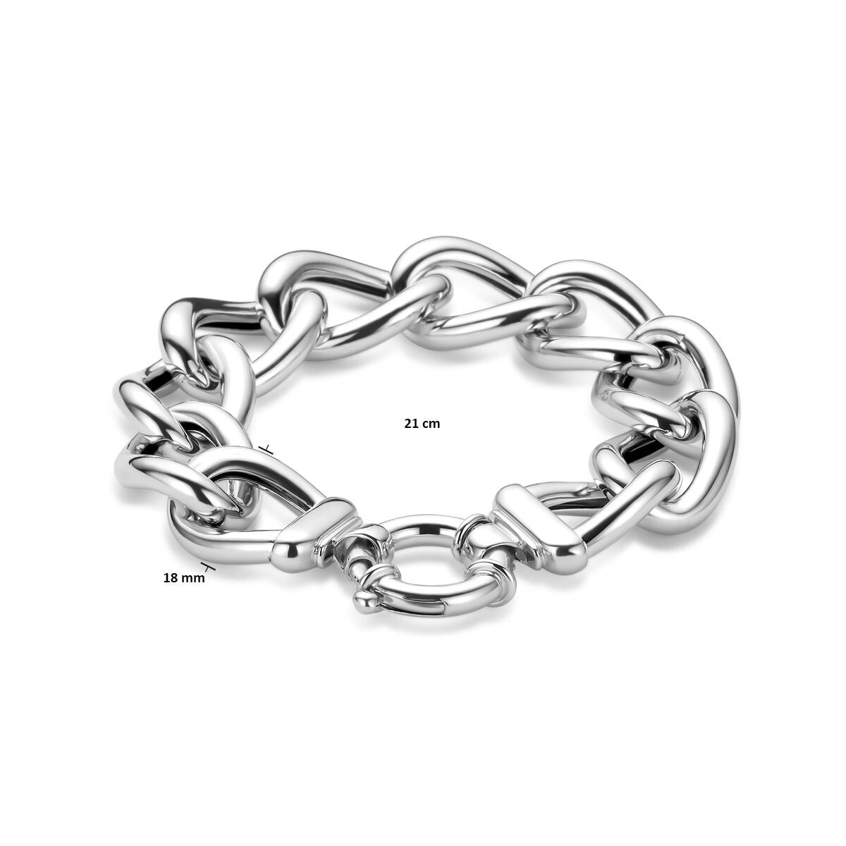 Bracelet gourmette en argent rhodié 925