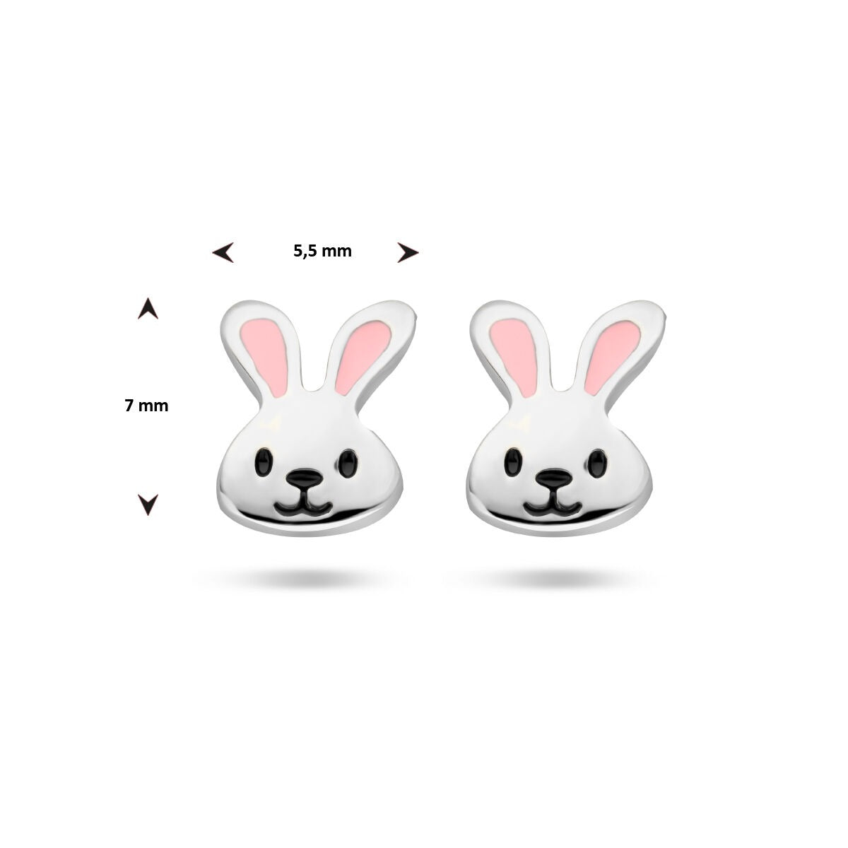 Puces d'oreilles en argent en émail - bijou pour enfant
