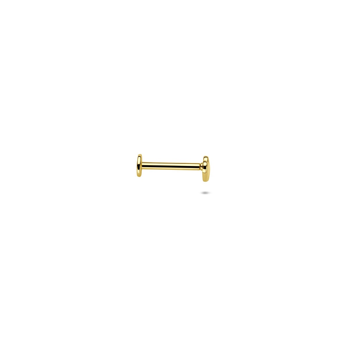 piercing en or 14k à dos plat avec cœurs doubles – 6,5 mm