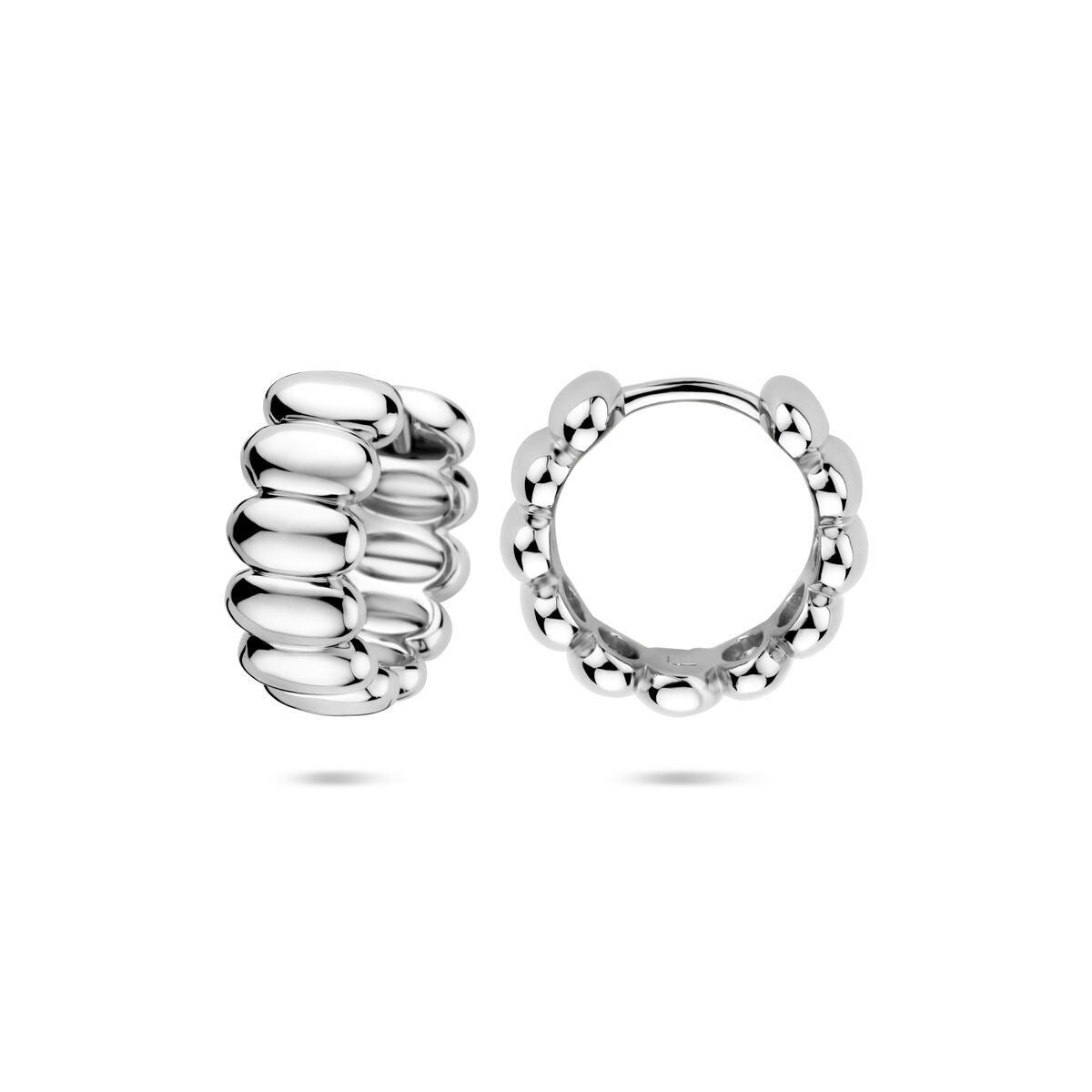 Créoles en argent rhodié avec fermoir à charnière – 15,5 mm