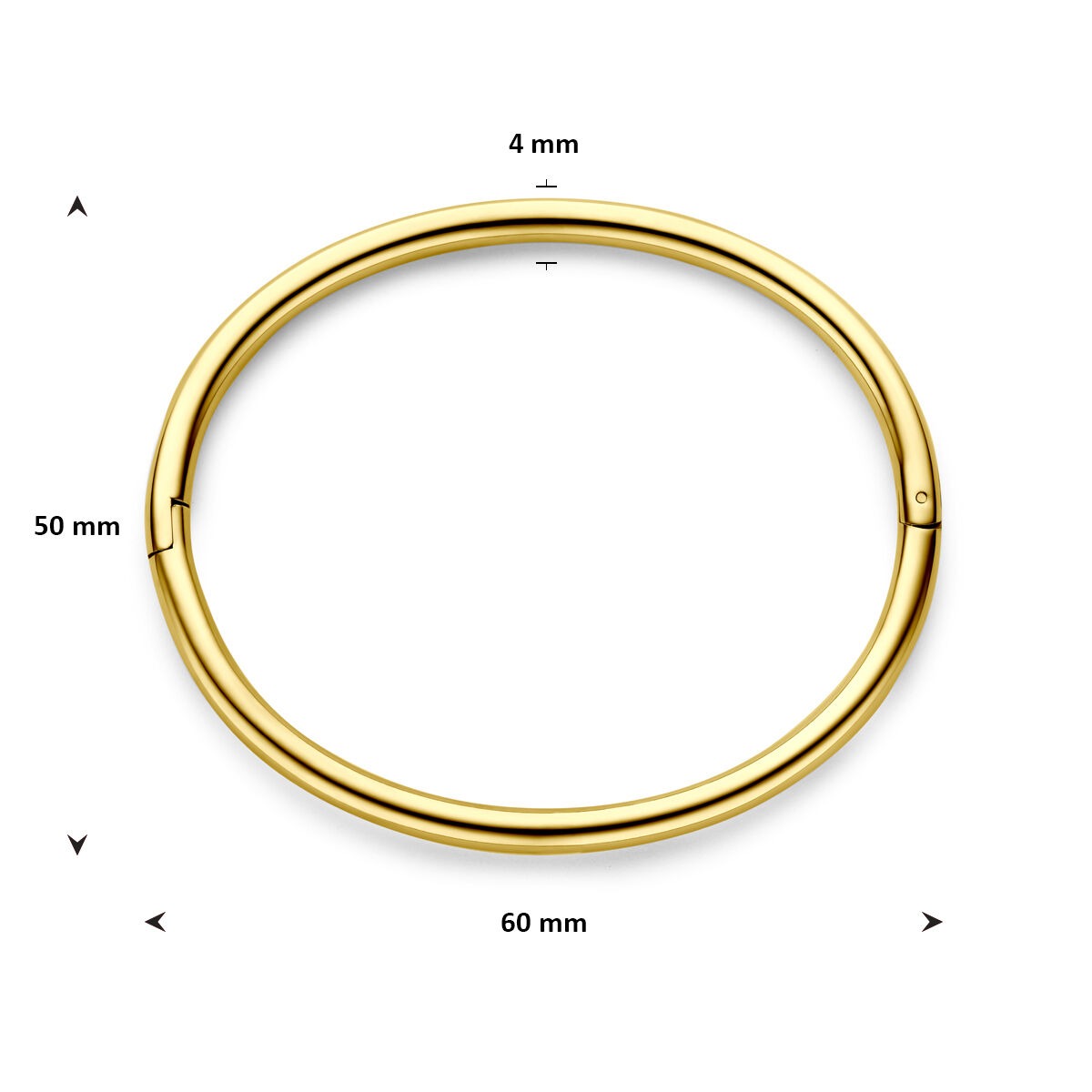 Bague en acier pour femme jaune avec charnière 4,0 mm 60 mm