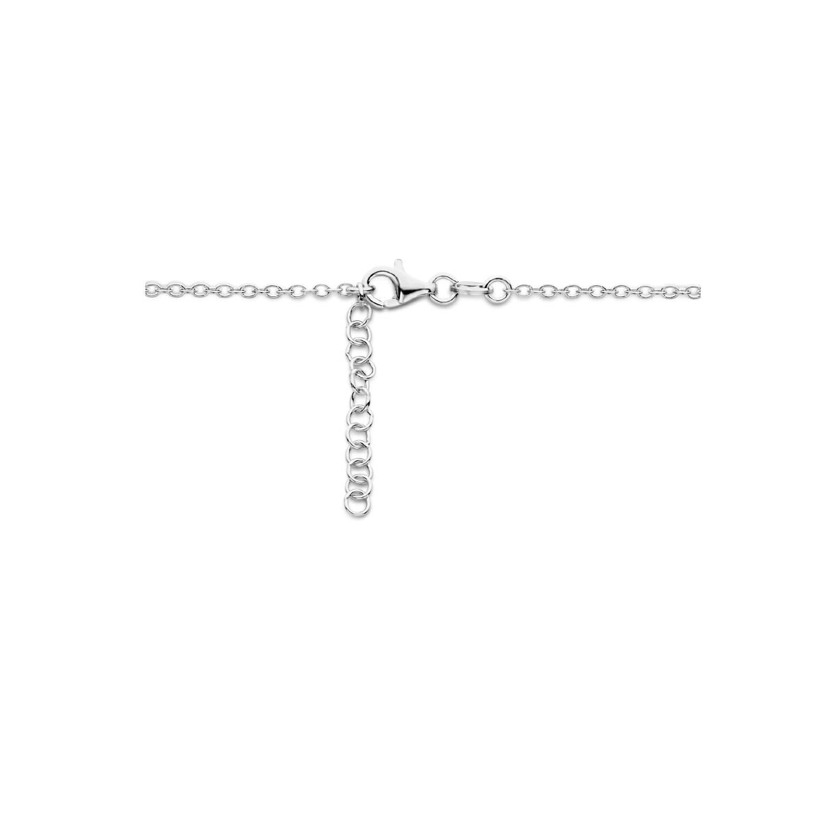 Collier en argent 925 rhodié avec cœur et infini