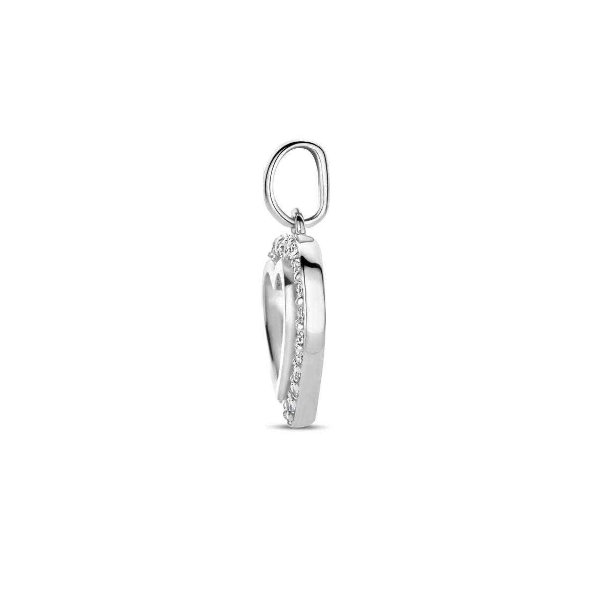 Pendentif en forme de cœur en argent – rhodié argent 925, 17,5 mm de haut