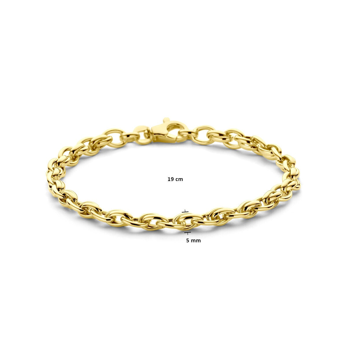 Bracelet en or jaune 9k avec maille fantaisie 19 cm