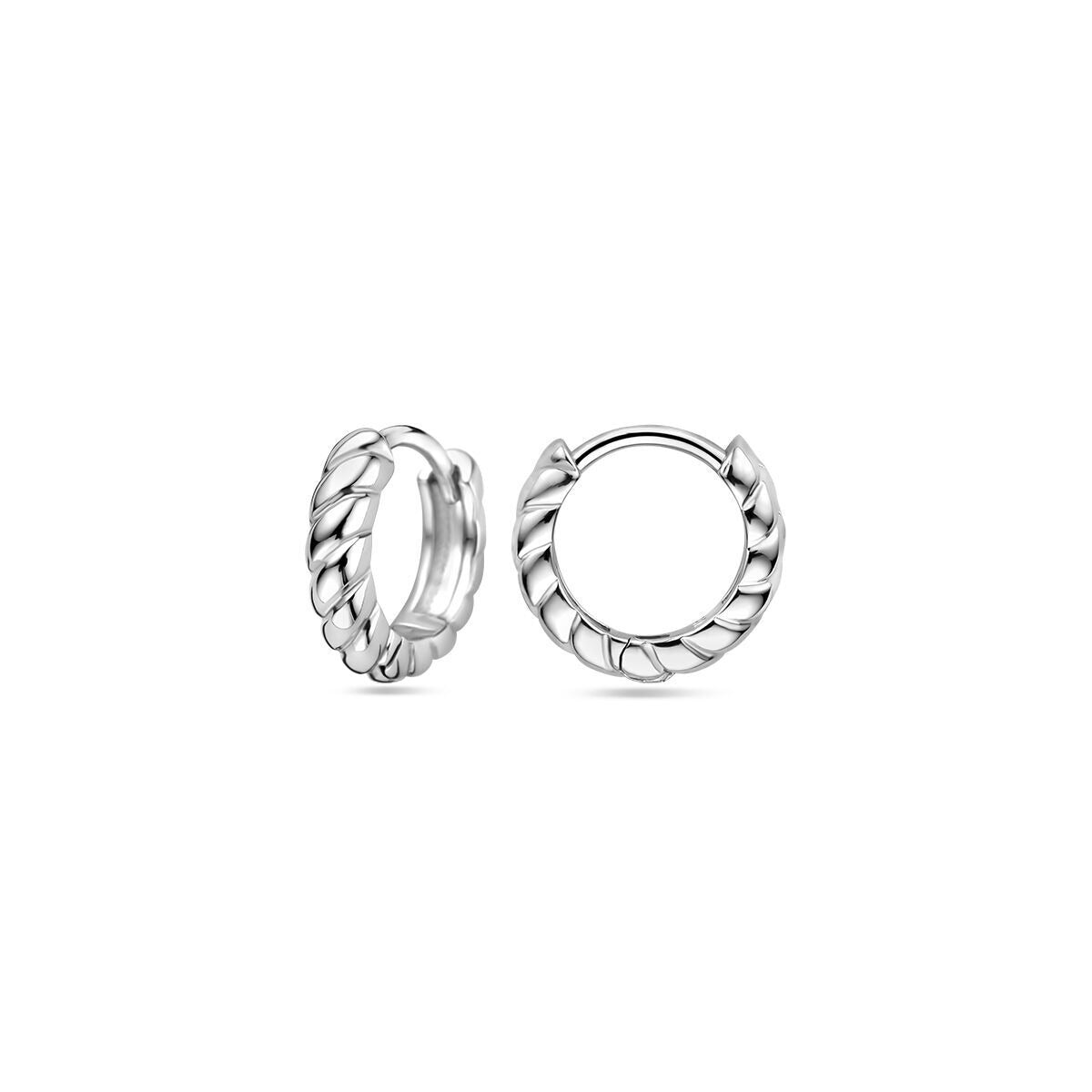 Créoles en argent avec finition polie – rhodiées 925