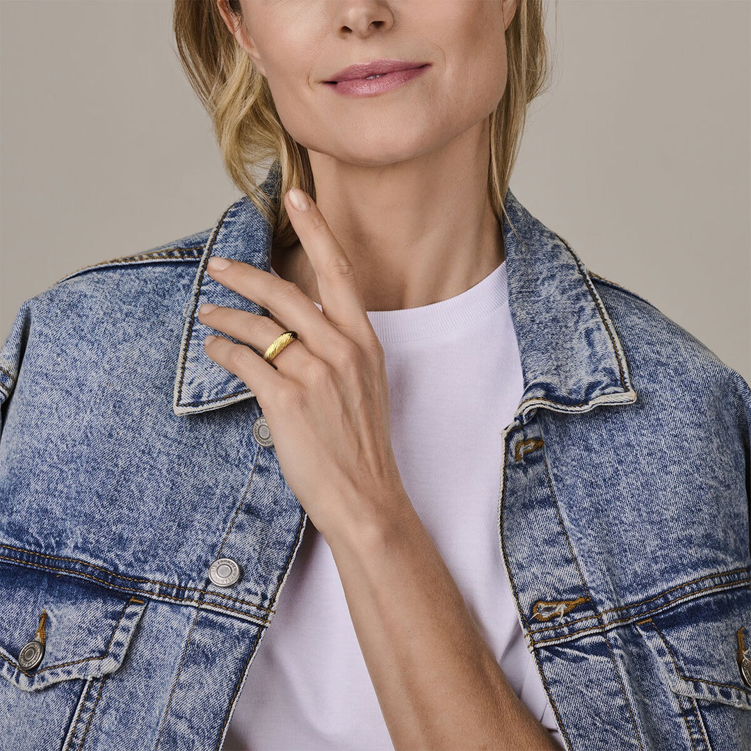 14k Geelgouden gedraaide ring 5,5 mm