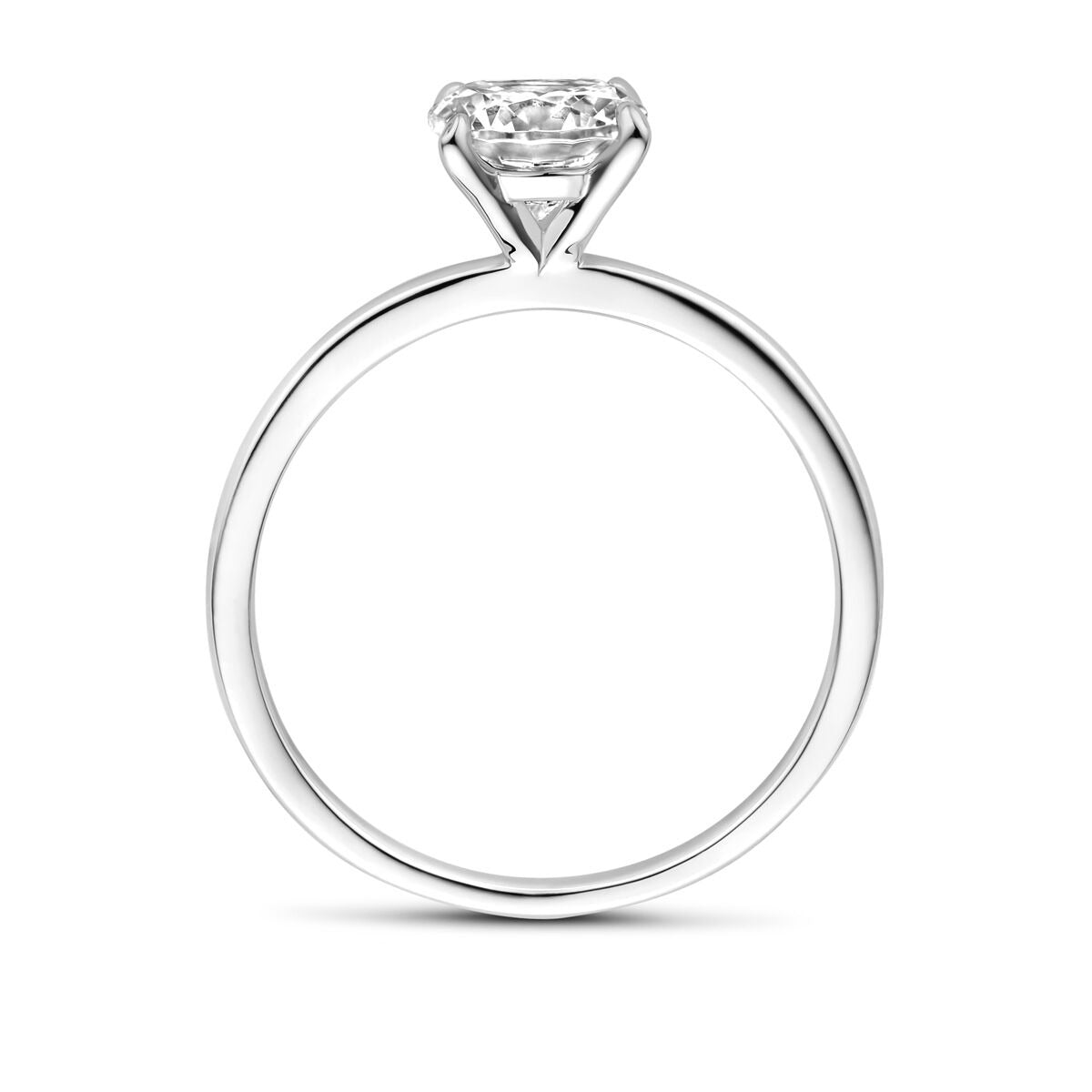 Bague pour femme en argent rhodié avec zircone taillée en brillant – argent 925, 6,5 mm