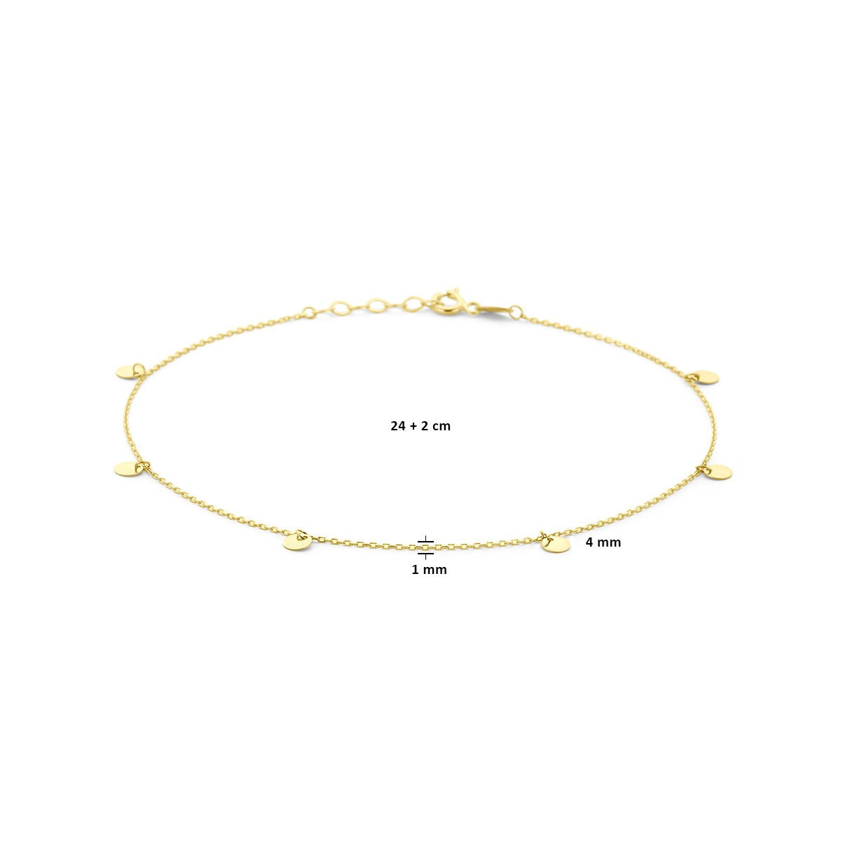 Bracelet en or jaune 9k avec des ronds