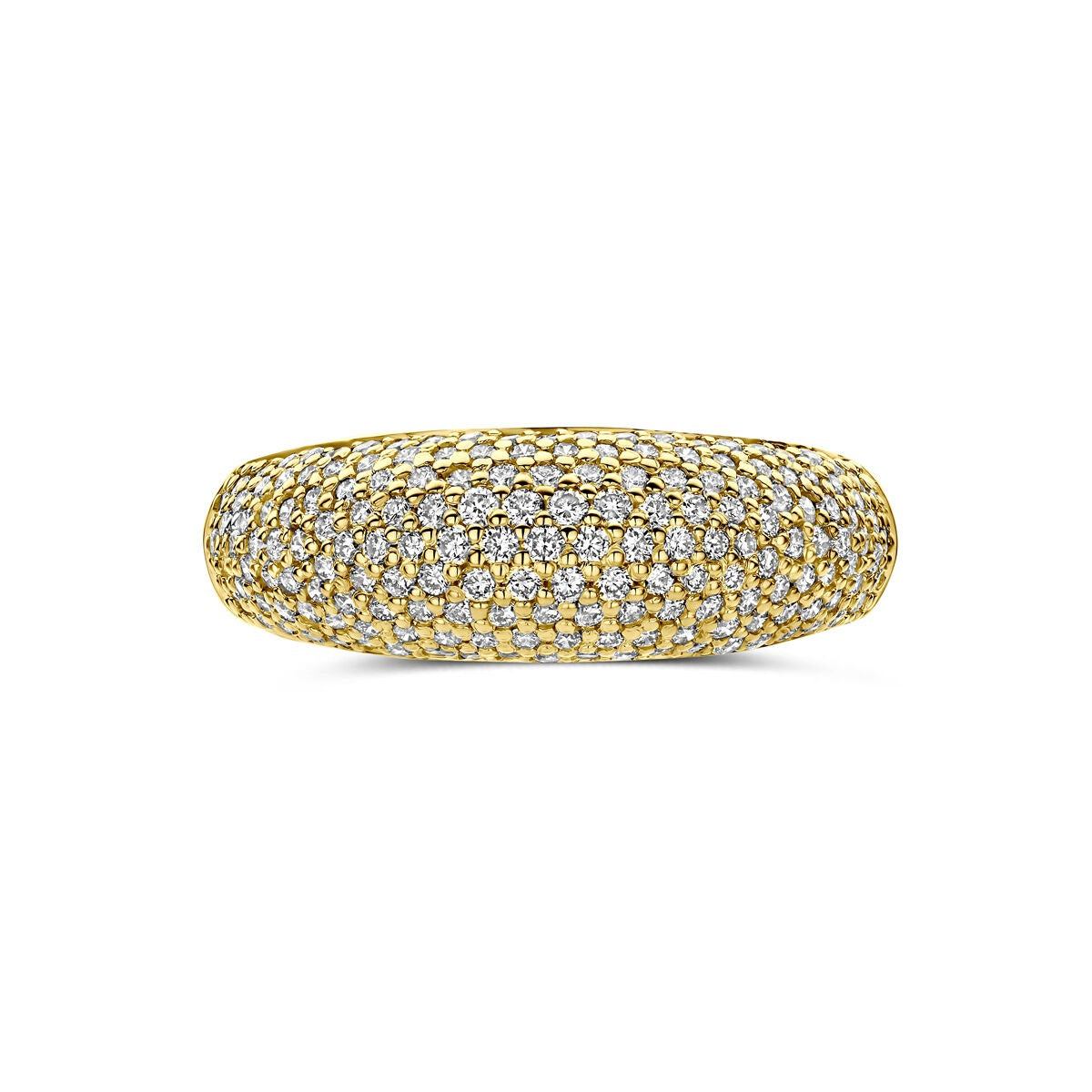 Bague en or jaune 14k avec diamant cultivé en laboratoire