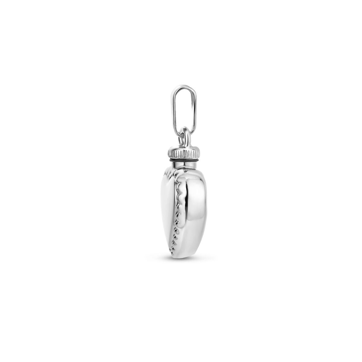 Pendentif urne en argent en forme de cœur – argent rhodié 925