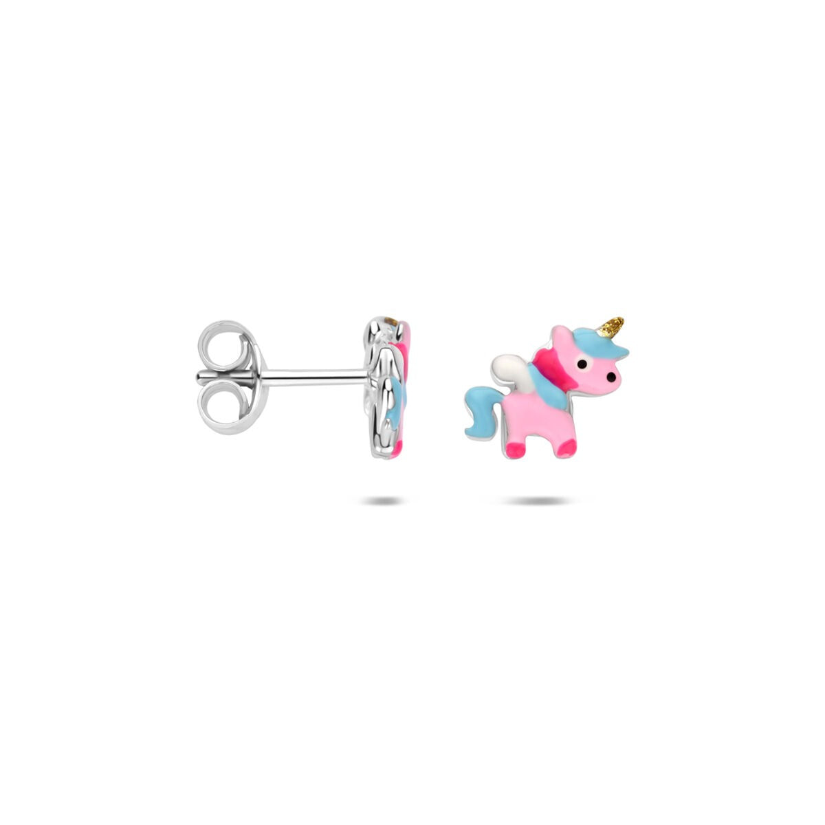 Puces d'oreilles pour enfant en argent 925 rhodié licorne