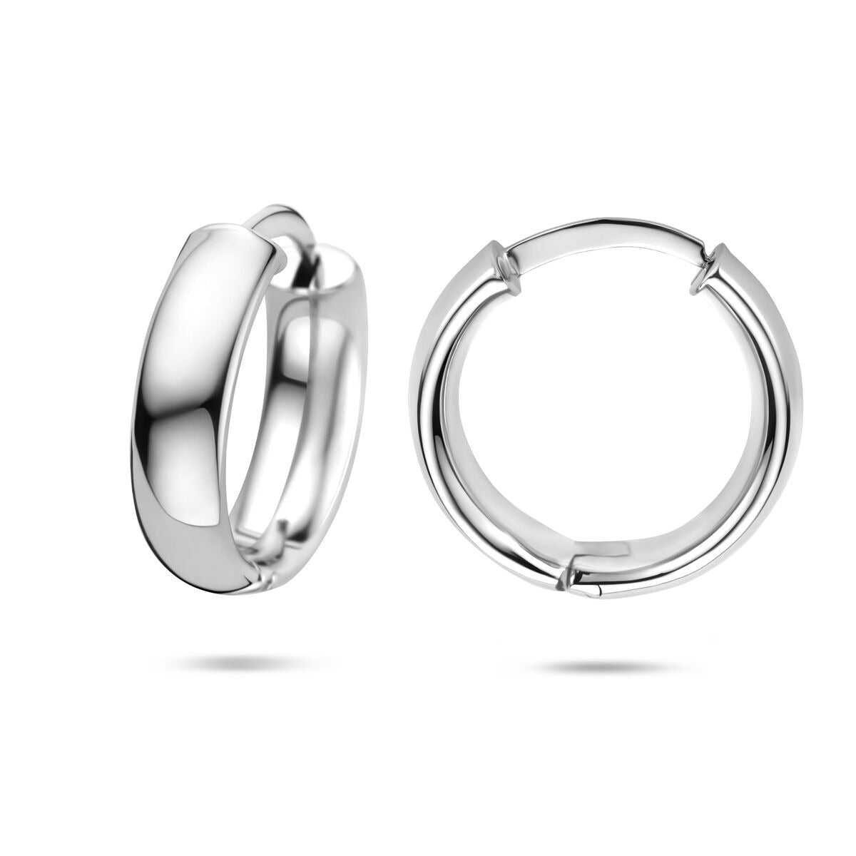 Créoles en argent rhodiées – 5 mm d'épaisseur de tube