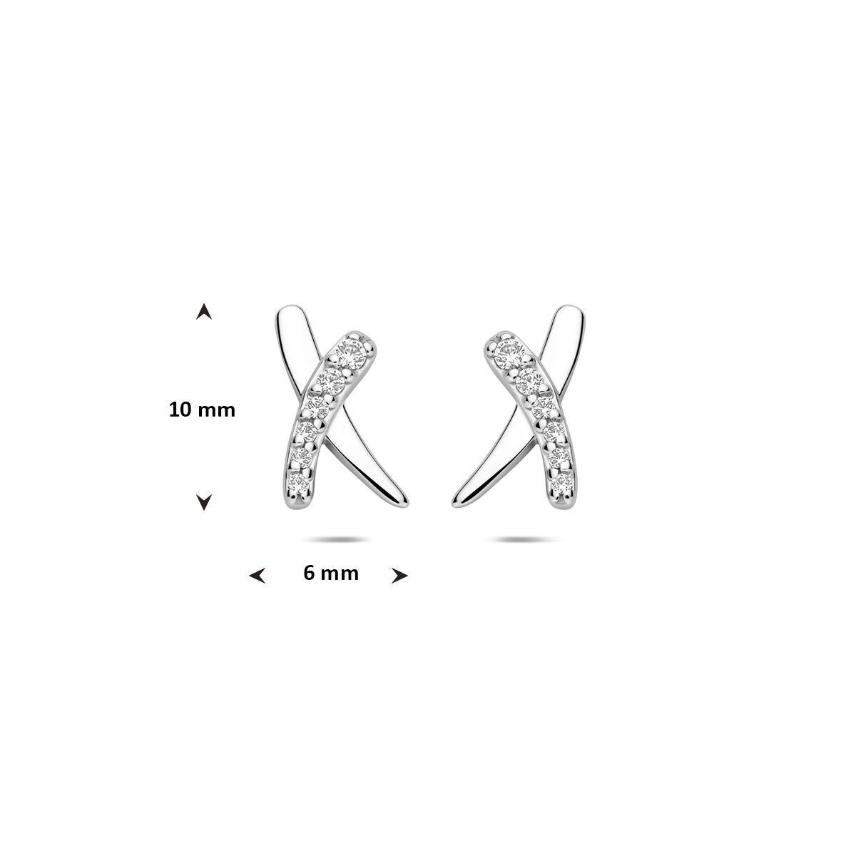 Puces d'oreilles en argent avec zircone pour femme – sertissage pavé