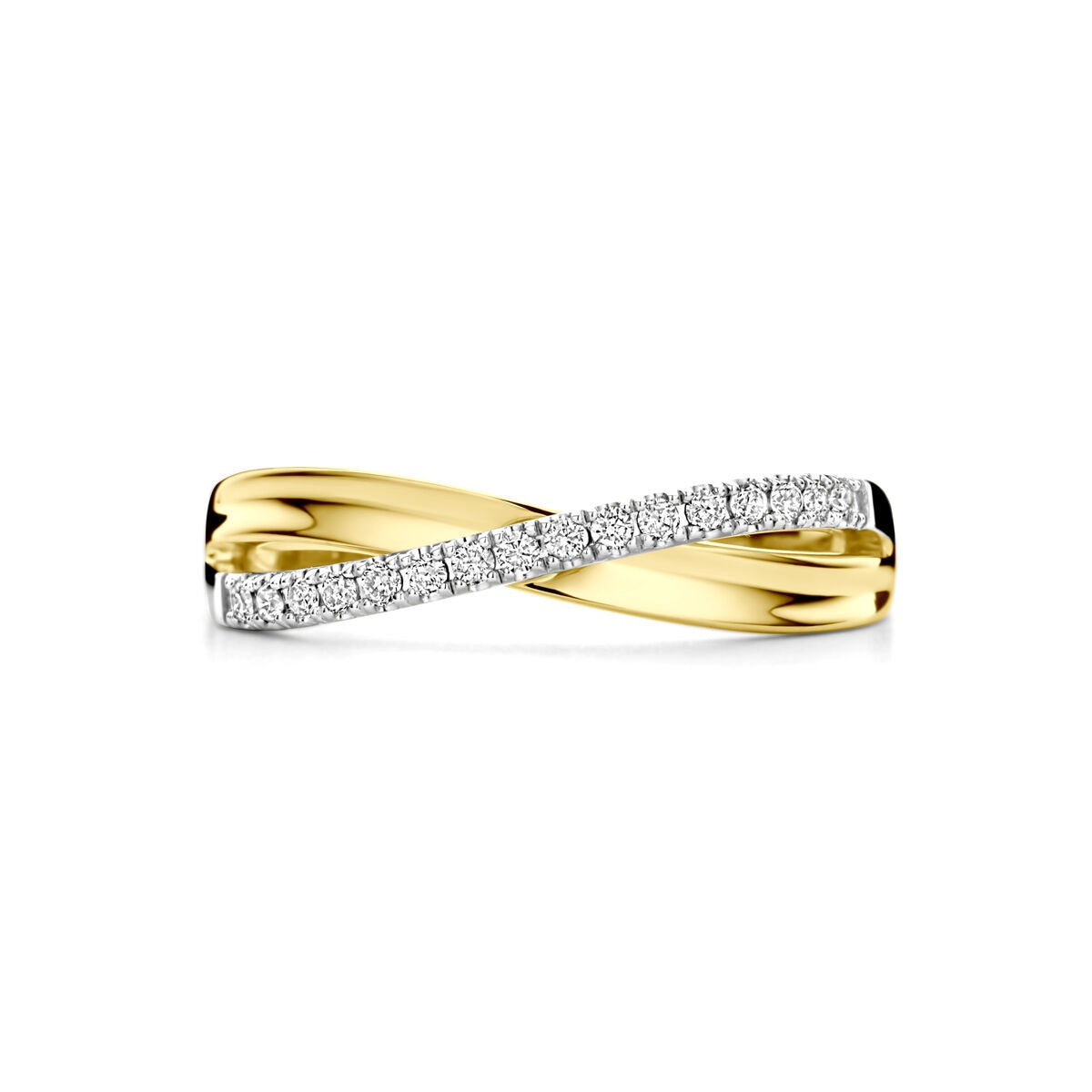 bague pour femme bicolore avec diamant – 0.14 ct, 5 mm