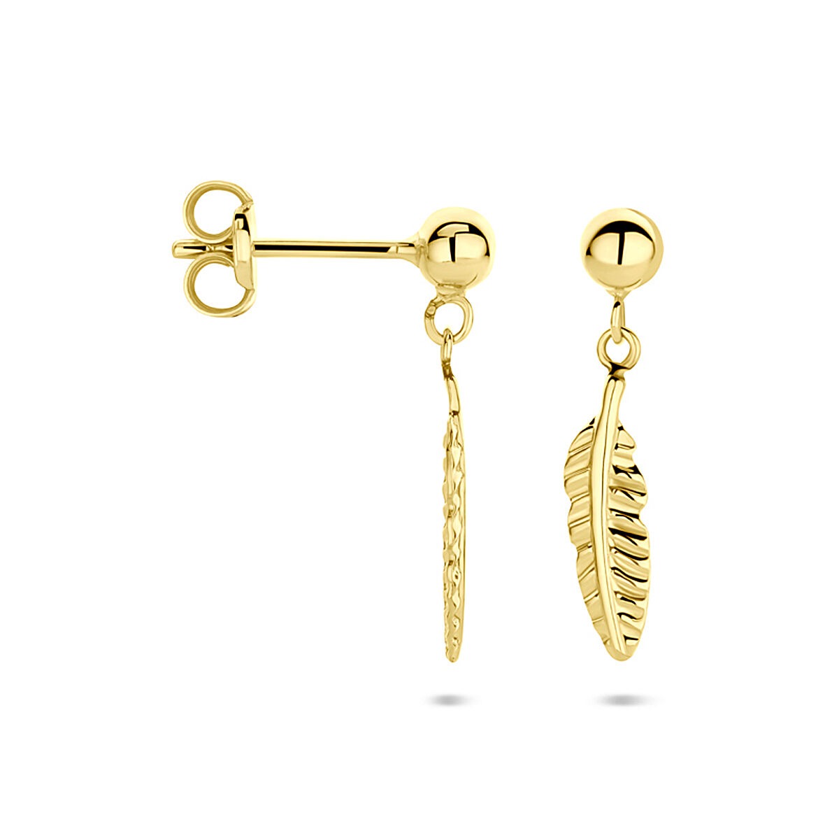 Boucles d'oreilles en or jaune 14k en forme de ressort 17mm