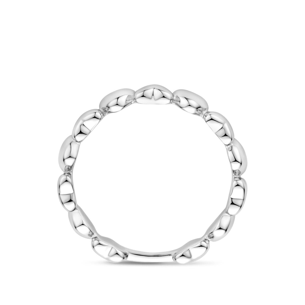 Bague en argent 925 rhodiée avec cœur
