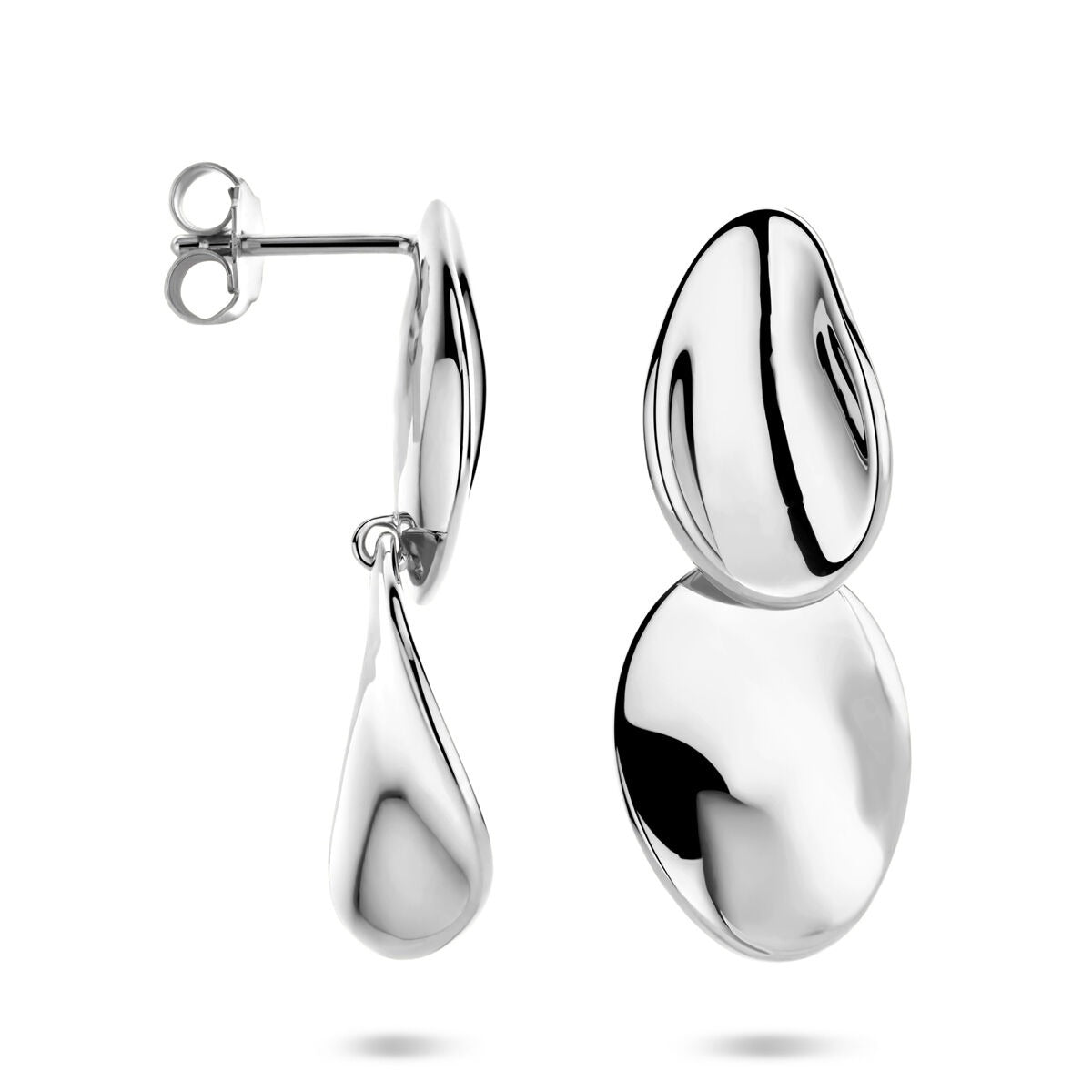 Boucles d'oreilles en argent rhodié – 32 mm