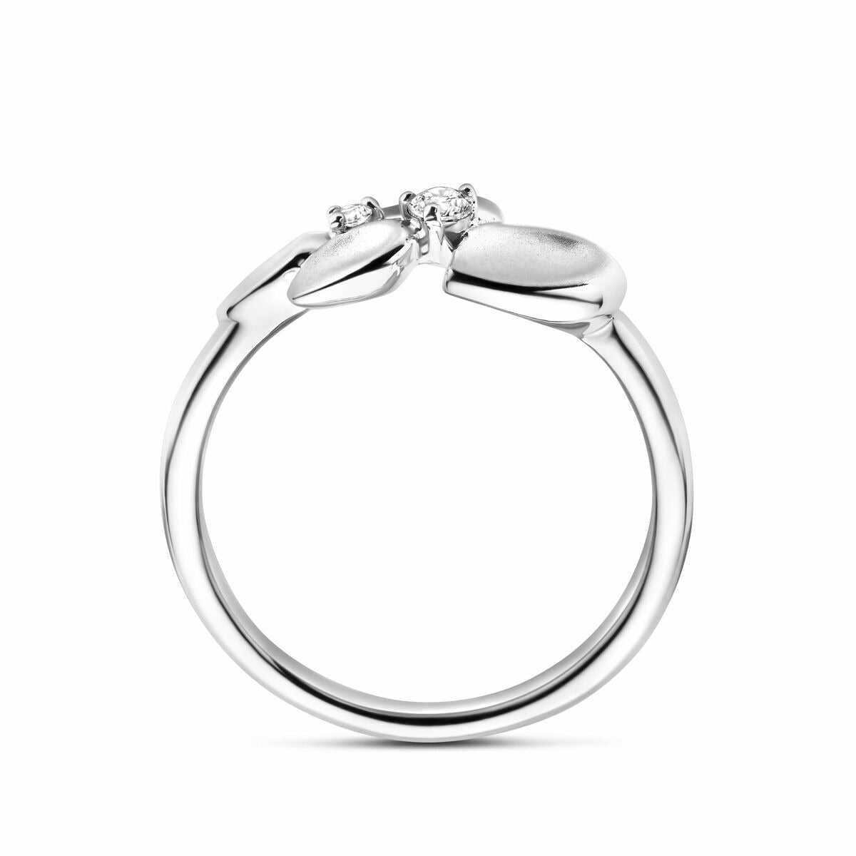 Bague pour femme en argent rhodié avec zircone – 8,5 mm de large