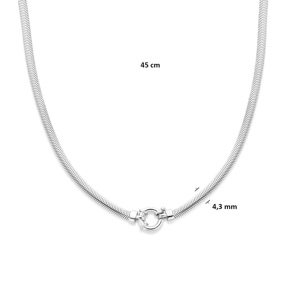 Collier serpent plat en argent 925