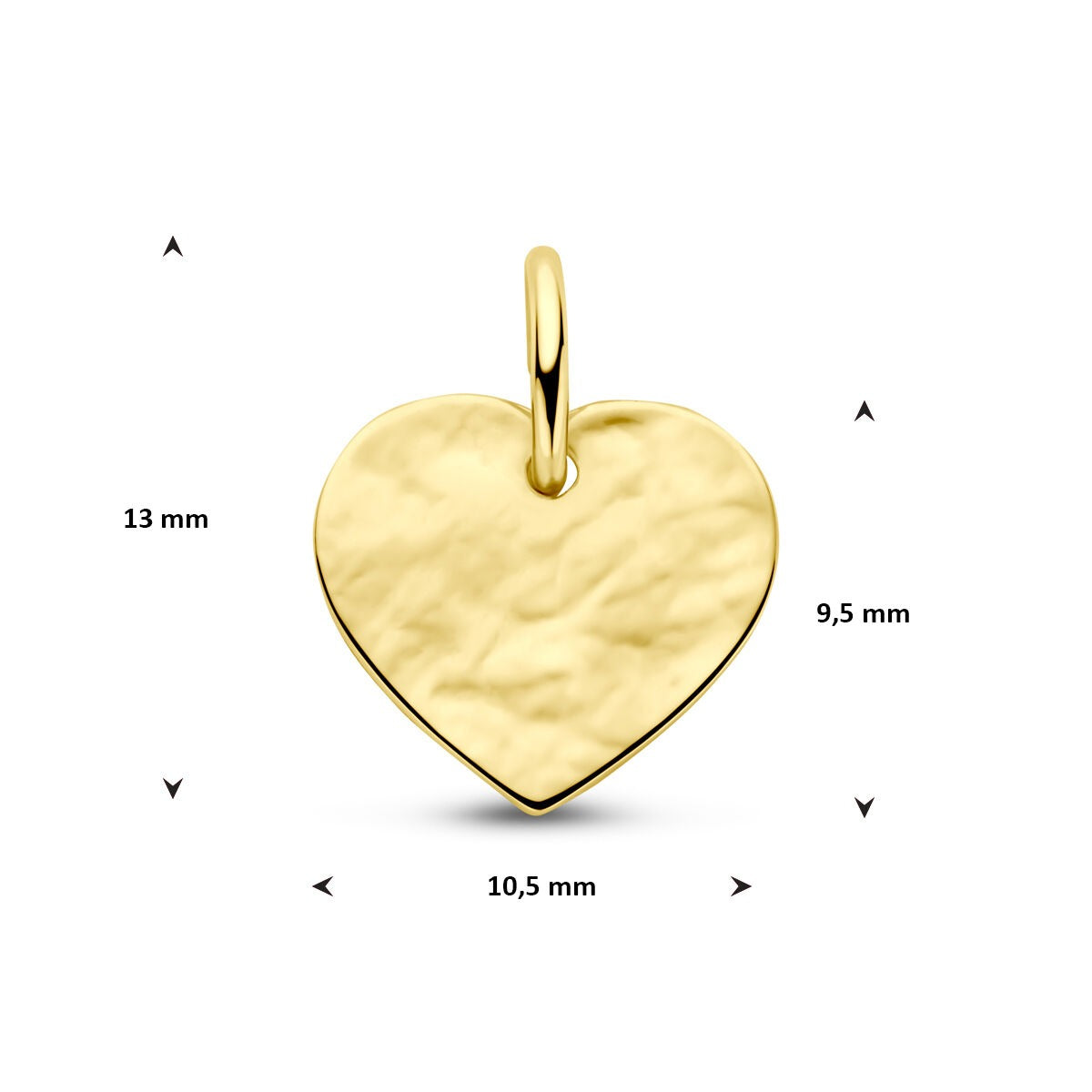 pendentif cœur en or jaune 14k – symbole d'amour