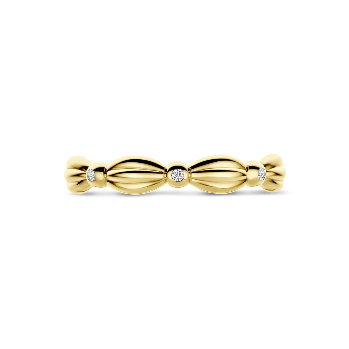 Bague pour femme en or jaune avec zircone – 14k or jaune