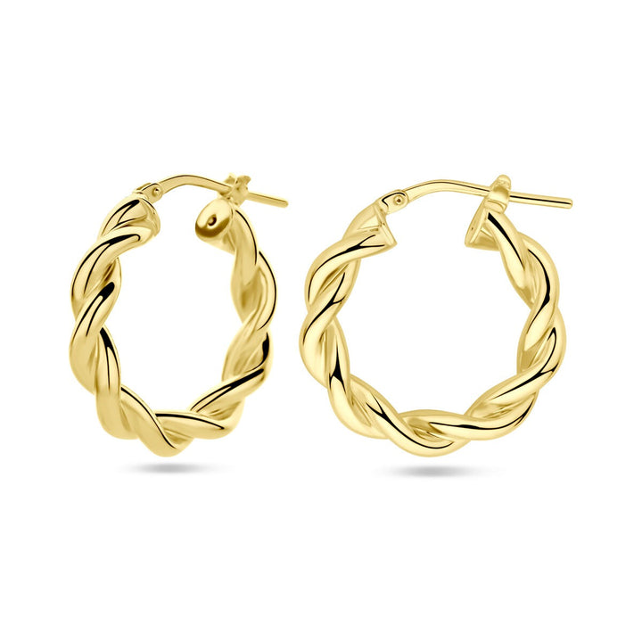 Verguld Zilveren Oorringen – Gedraaid 23x4 mm