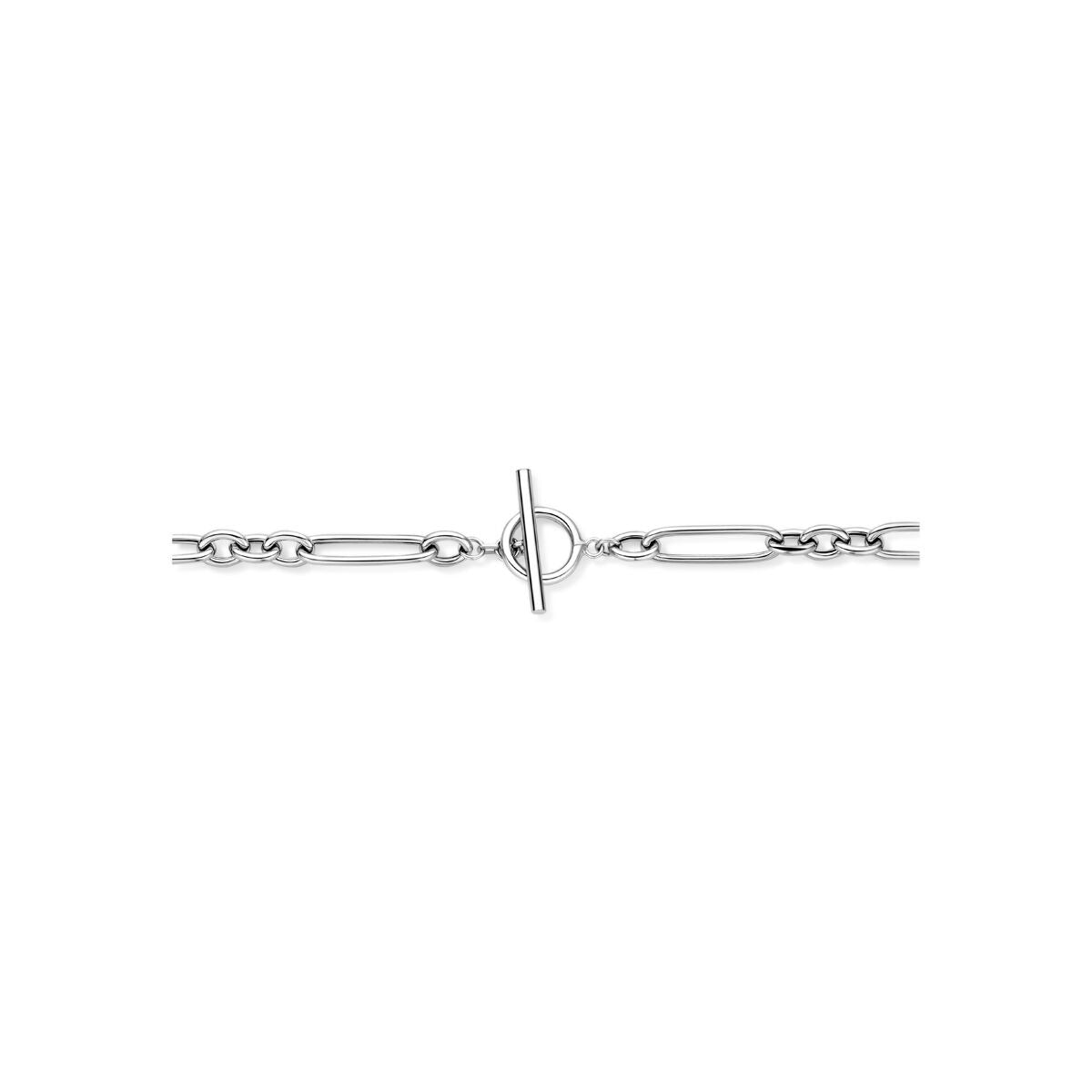 Collier en argent 925 rhodié avec maille d'ancre et fermoir à vis