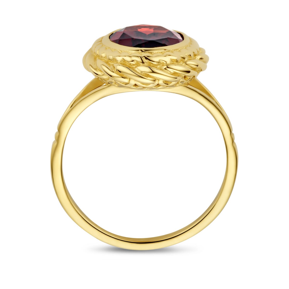 Bague en or 14k avec grenat – Taille ovale