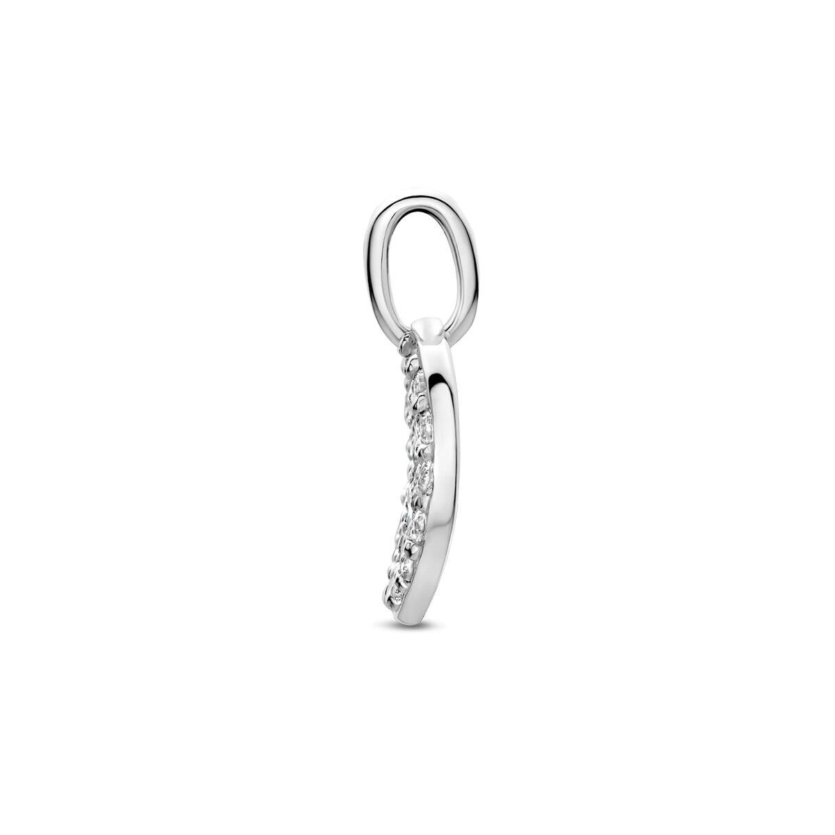 Pendentif en argent rhodié avec zircone