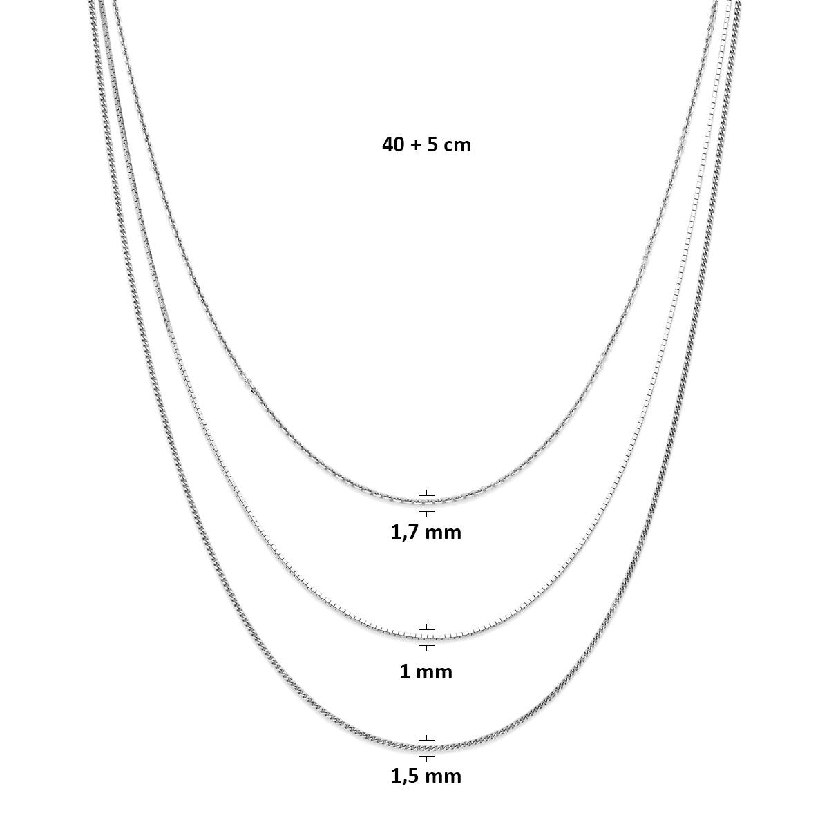 Collier en argent rhodié