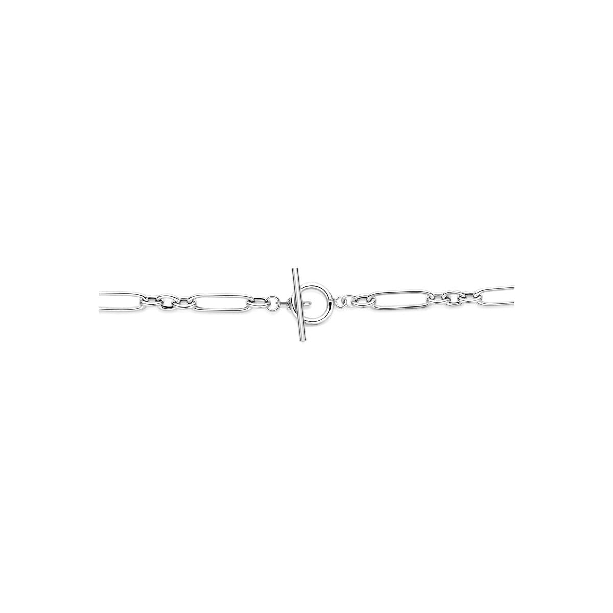 Collier en argent rhodié à mailles ancre