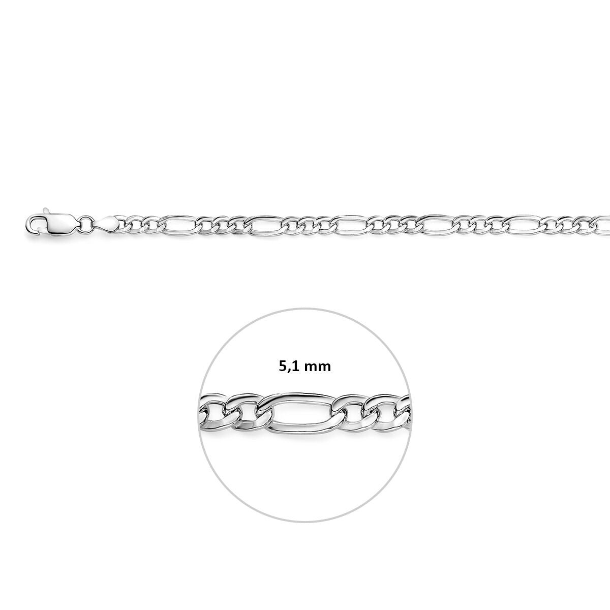 925 Collier Figaro 5,1 mm pour homme