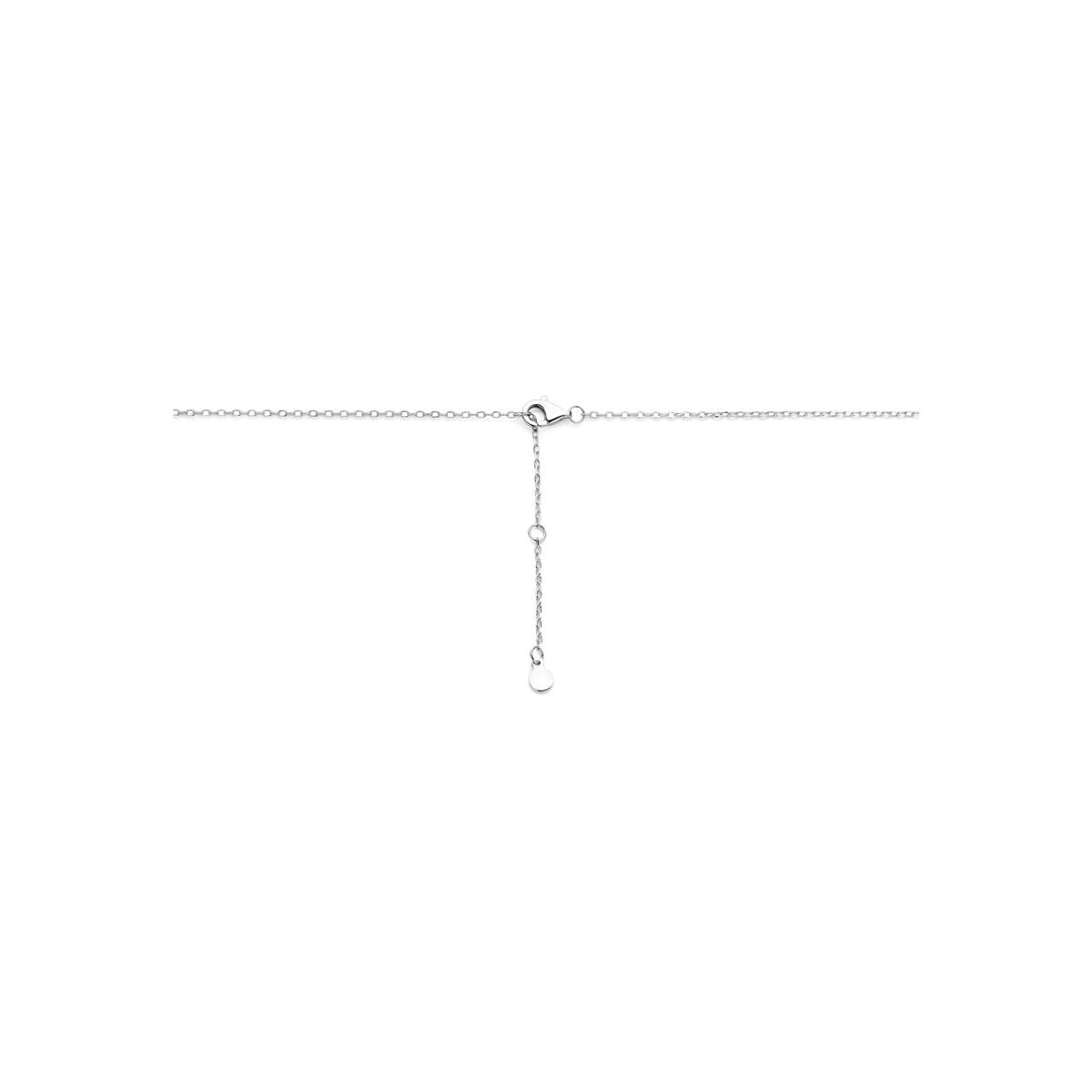 Collier en argent rhodié avec pendentif en zircone ovale