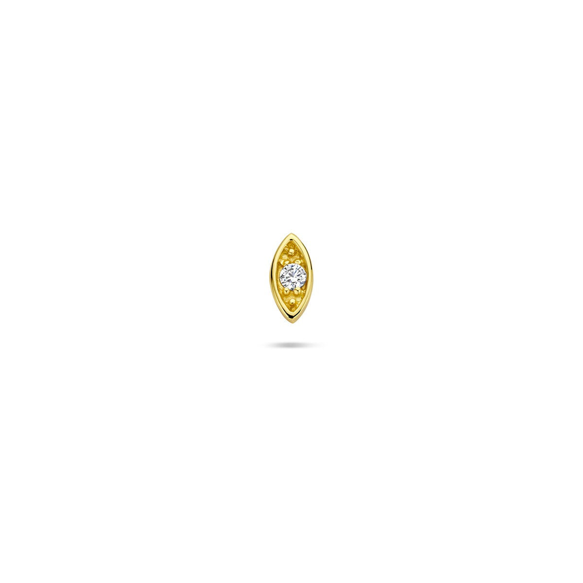 Piercing en forme d'œil maléfique en argent 925 doré, orné d'un zircon.